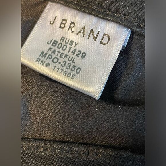 J Brand Ruby Fateful High Rise Cropped Frayed Hem Jeans Black Size 28 - Picture 8 of 10